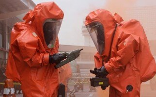 Hazmat event- orange suits 1
