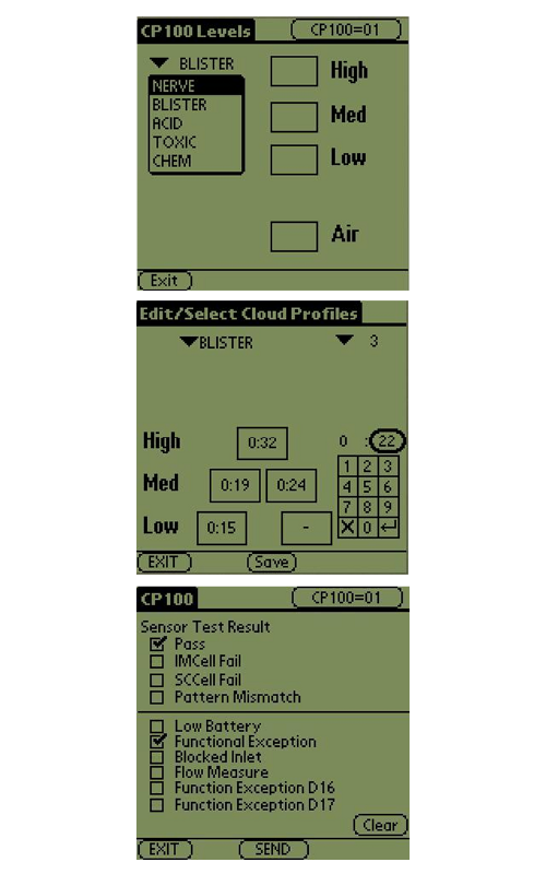 ChemPro chemical hazard simulator screenshots