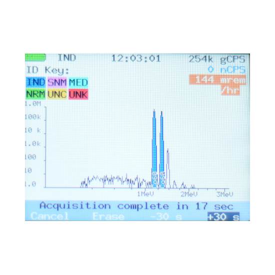 SAM940 radiation hazard detection simulator screen view 2